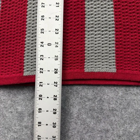 BDG Urban Outfitters Red Grey Striped Open Knit Polo Sweater Womens XS New - Picture 10 of 11